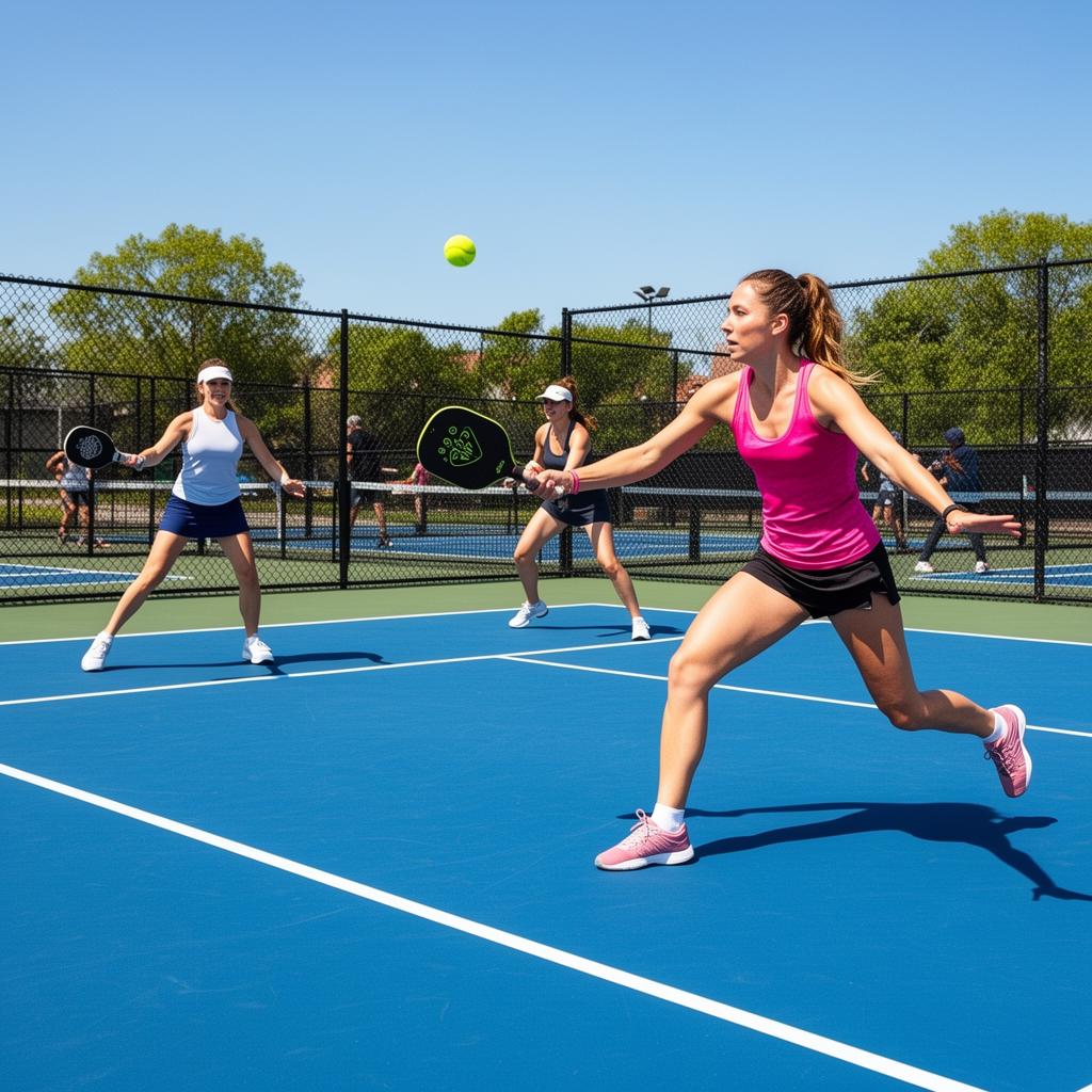 Athletes playing tennis